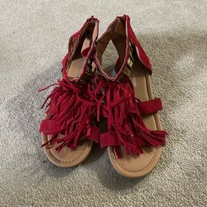 Red fancy sandals